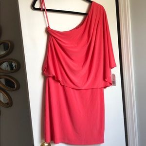 One Shoulder, Mid-Calf Jessica Simpson Dress.